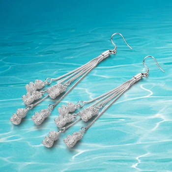 925 sterling silver earrings for women, Cute teddy bear Drop Earrings, Long multi-line tassel earrings women fashion jewelry
925 sterling silver earrings for women, Cute teddy bear Drop Earrings, Long multi-line tassel earrings women fashion jewelry