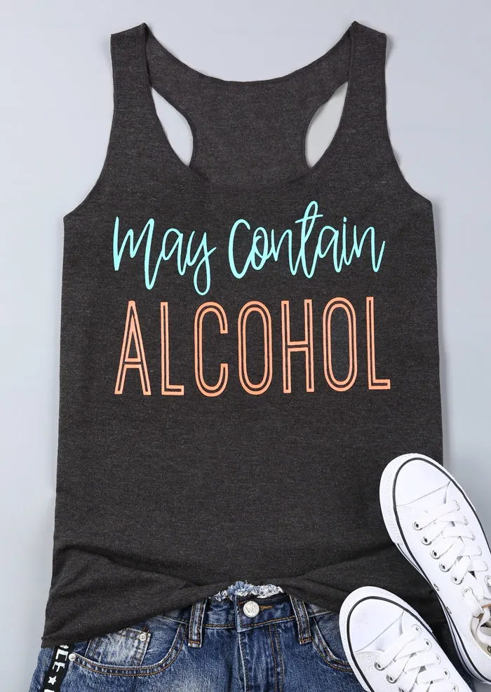 New Women Tank Tops Letter May Contain Alcohol Print Female Tank Gray Sleeveless Top Summer 2018 Fashion Female Lady Tops Tee
New Women Tank Tops Letter May Contain Alcohol Print Female Tank Gray Sleeveless Top Summer 2018 Fashion Female Lady Tops Tee