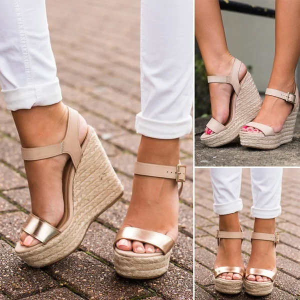 Ladies Flat Platform Hemp Pu Leather Ankle Strap Sandals Shoes Women Wedge Platform Summer Sexy Party Sandals Shoes Size 34-43
Ladies Flat Platform Hemp Pu Leather Ankle Strap Sandals Shoes Women Wedge Platform Summer Sexy Party Sandals Shoes Size 34-43