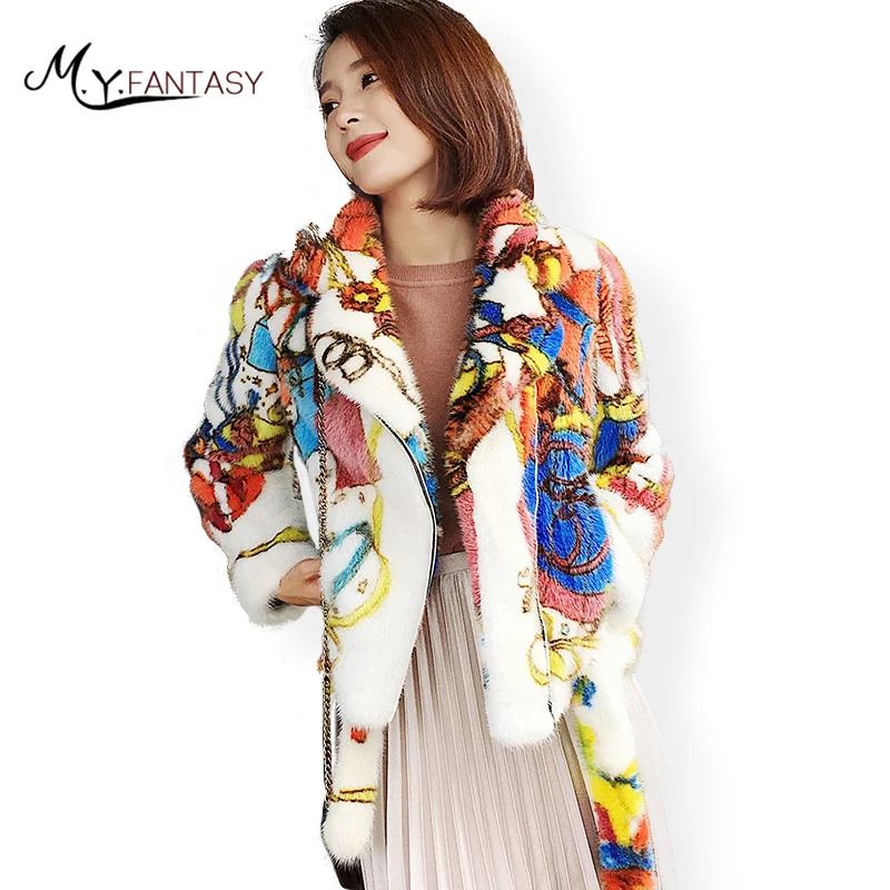 M.Y.FANSTY 2019 Shaba Winter Women's Print Flower Mink Full Sleeve Coat Turn Down Collar Real Fur Coat Colorful Short Mink Coats
M.Y.FANSTY 2019 Shaba Winter Women's Print Flower Mink Full Sleeve Coat Turn Down Collar Real Fur Coat Colorful Short Mink Coats