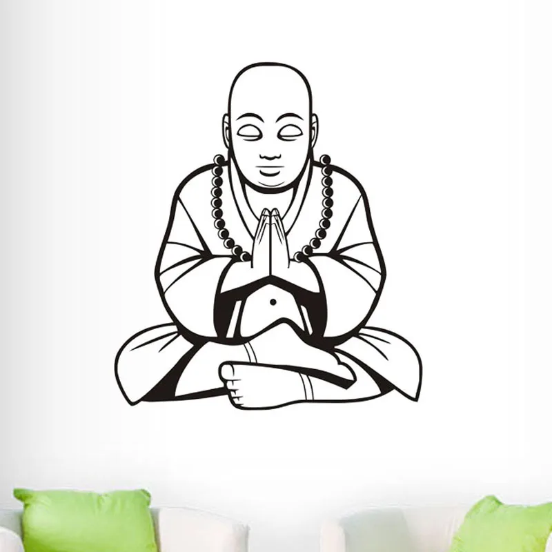 

ZOOYOO Buddha Wall Decal Praying Meditation Wall Sticker Home Decor Removable Living Room Bedroom Decoration Decals
