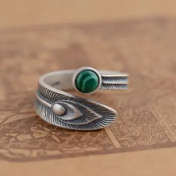 S925 Sterling Silver Antique sterling silver ring wholesale matte process manual PH7 style Malachite Phoenix wear Peony
S925 Sterling Silver Antique sterling silver ring wholesale matte process manual PH7 style Malachite Phoenix wear Peony