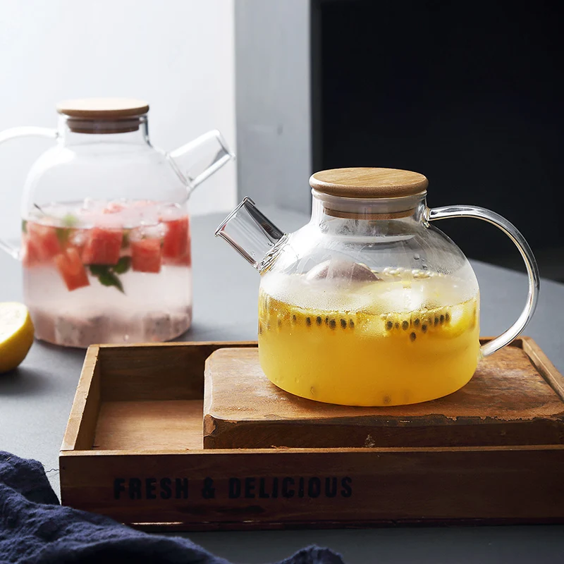 Japanese Glass Kettle with Bamboo Cover Heat-resistant 1000ml Large Capacity Flower Teapot Explosion-proof Kettle Juice Pot
Japanese Glass Kettle with Bamboo Cover Heat-resistant 1000ml Large Capacity Flower Teapot Explosion-proof Kettle Juice Pot
