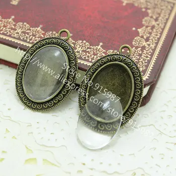 Sweet Bell 10 set/lot antique bronzer filigree cameo cabochon 18*25mm base setting pendant tray + clear glass cabochons
Sweet Bell 10 set/lot antique bronzer filigree cameo cabochon 18*25mm base setting pendant tray + clear glass cabochons