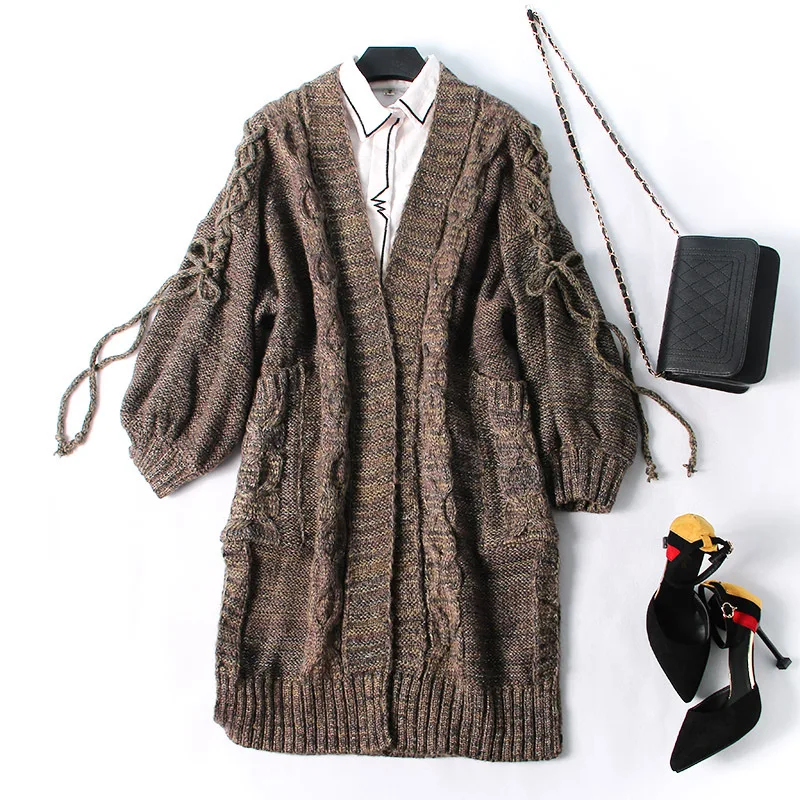 Knitted Sweater Cardigan Long Women Plus Size Korean Vintage Large Autumn Warm Female Thick Women Jumper Sweater Coat
Knitted Sweater Cardigan Long Women Plus Size Korean Vintage Large Autumn Warm Female Thick Women Jumper Sweater Coat