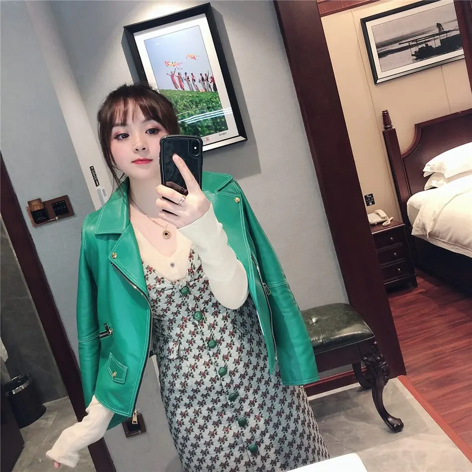women fashion sheep leather genuine leather jacket (19)
