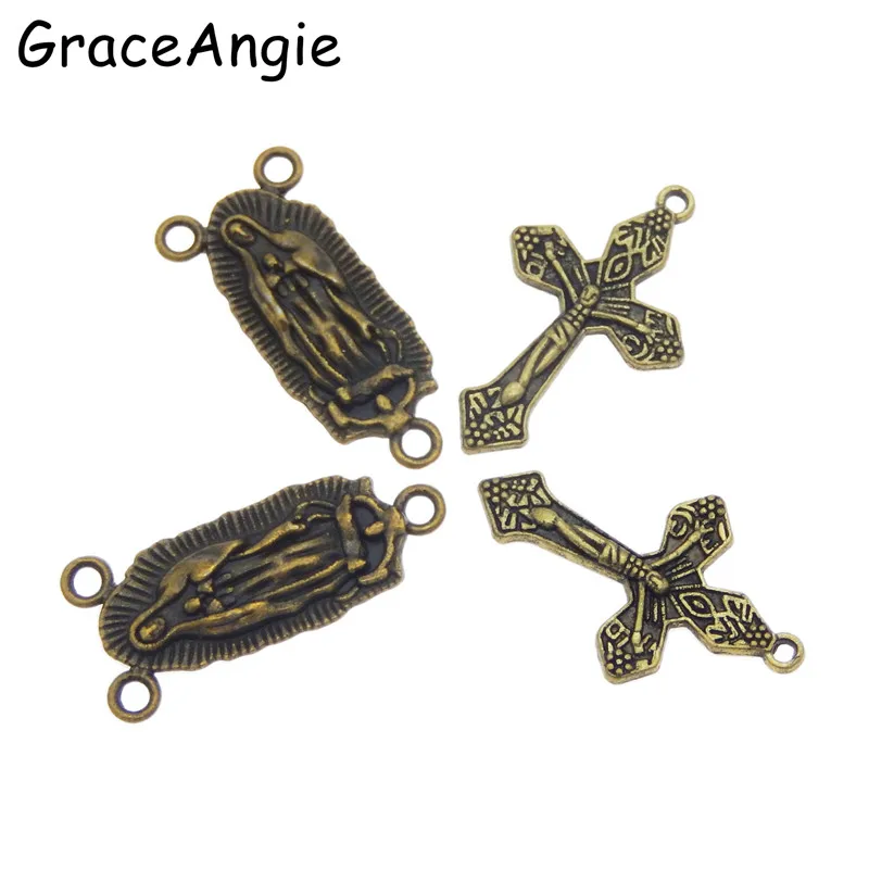 10Pcs Rosary Cross and Center Sets Rosary Bead Necklace Making Bronze Alloy Crucifix Cross Pendants Virgin 30*14mm 28*17mm
10Pcs Rosary Cross and Center Sets Rosary Bead Necklace Making Bronze Alloy Crucifix Cross Pendants Virgin 30*14mm 28*17mm