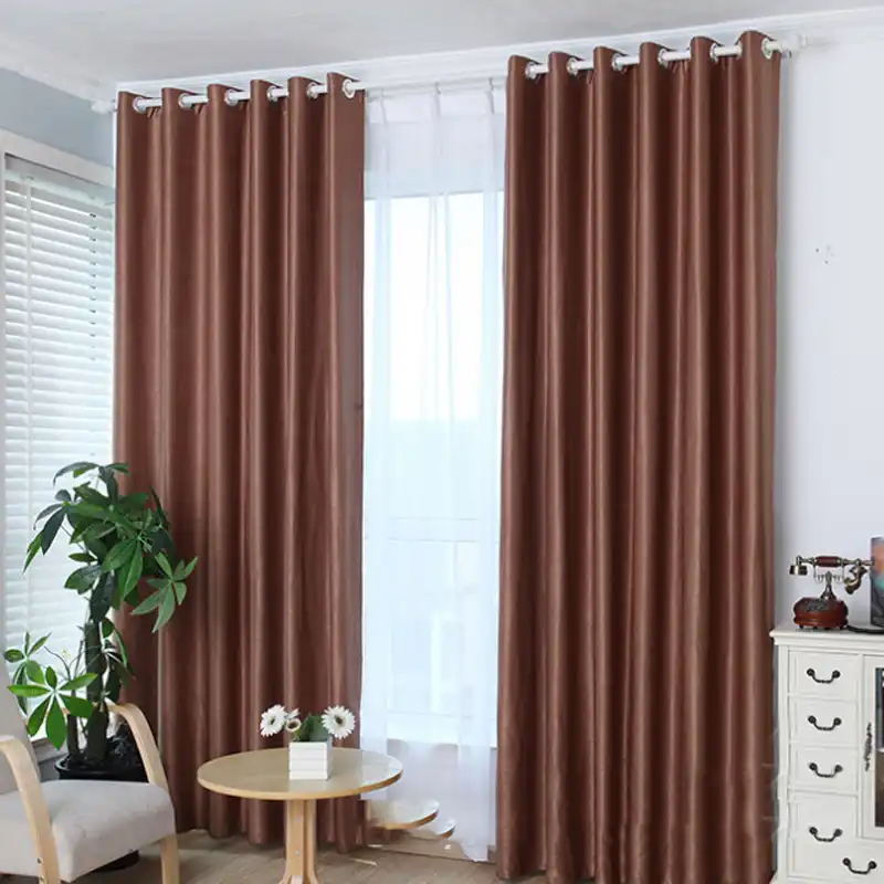 Block Out Curtain Light Black Shade Panel Valance Window Curtains New