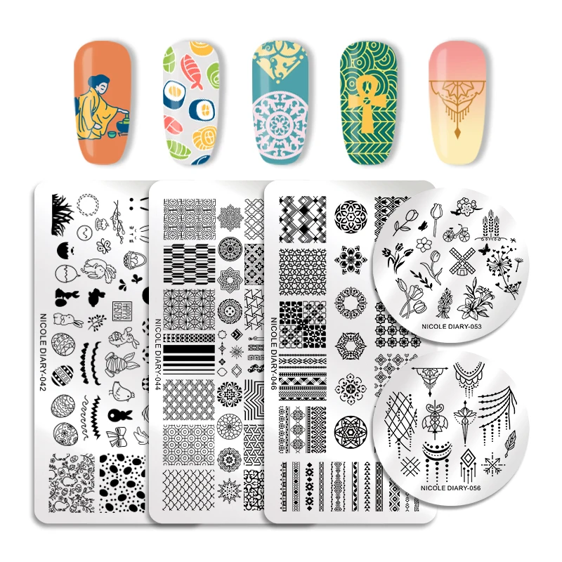 NICOLE DIARY Nail Art Stamping Plates Stainless Steel Geometric Flower Multi-patterns Nail Stamp Template Image Plate Stencil
NICOLE DIARY Nail Art Stamping Plates Stainless Steel Geometric Flower Multi-patterns Nail Stamp Template Image Plate Stencil