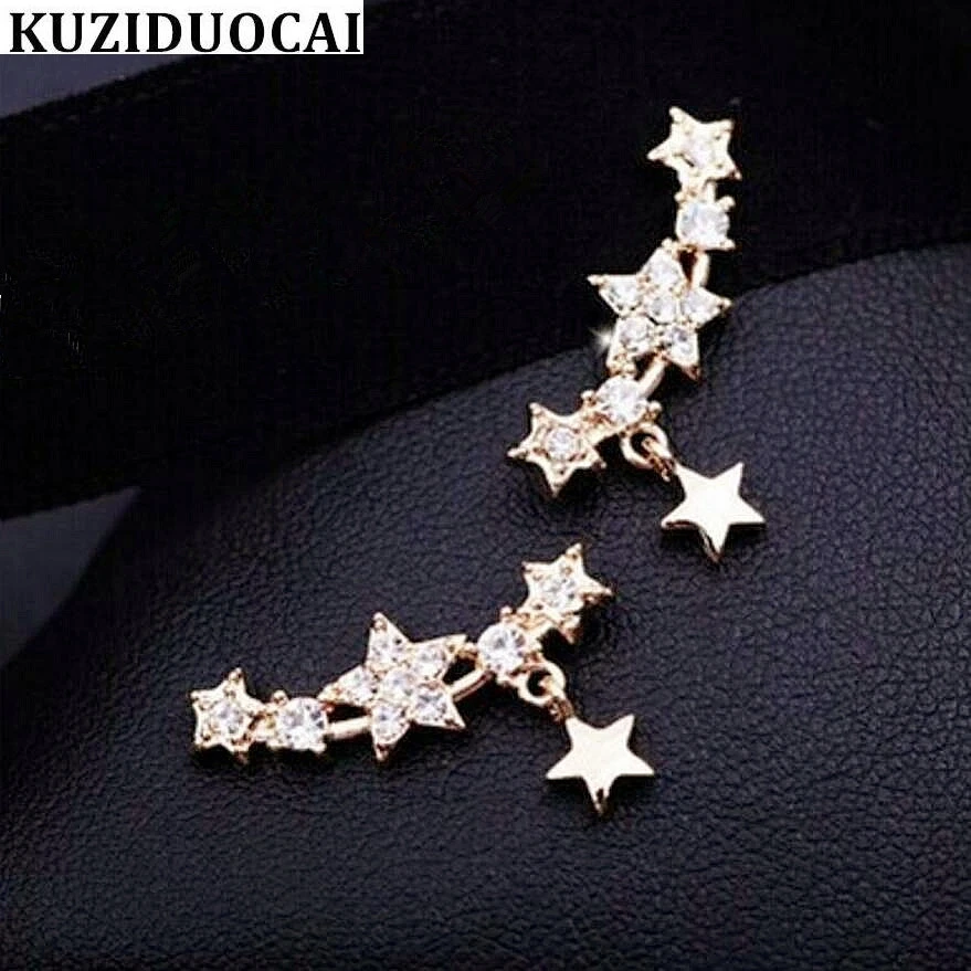 Kuziduocai New Fashion Jewelry Rhinestones Tassel Dazzling Star Gift Stud Earrings For Women Girls Statement Brincos E-147
Kuziduocai New Fashion Jewelry Rhinestones Tassel Dazzling Star Gift Stud Earrings For Women Girls Statement Brincos E-147