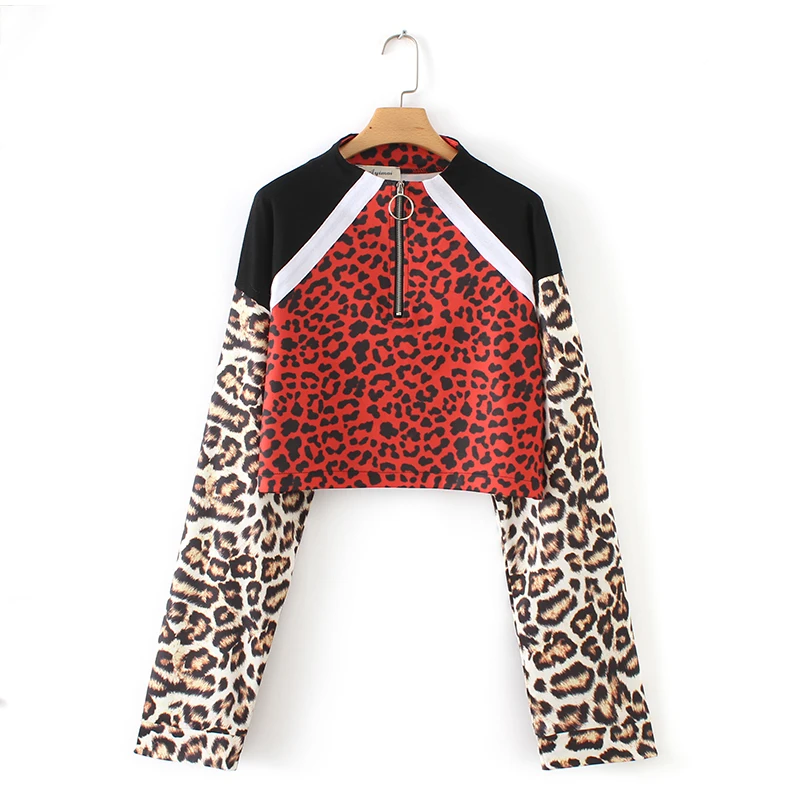 women casual color matching leopard print patchwork smock short blouse shirts women chic zipper tops femme brand blusas LS3052
women casual color matching leopard print patchwork smock short blouse shirts women chic zipper tops femme brand blusas LS3052