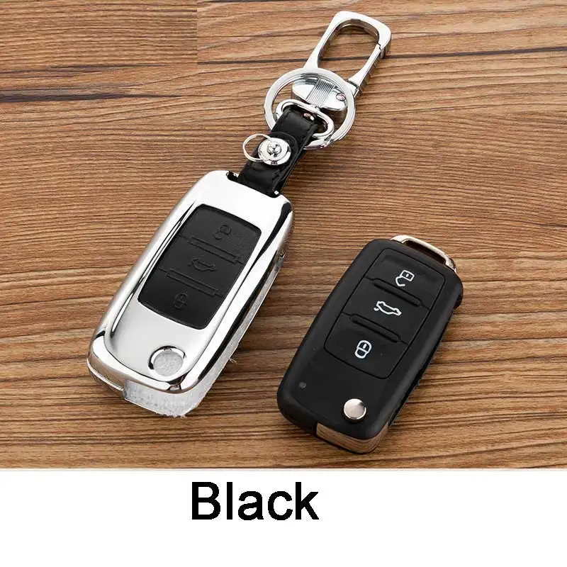 Icecare кожаный чехол для ключей из цинкового сплава автомобиля Fob Volkswagen Vw Jetta Golf Passat