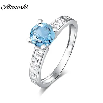 AINUOSHI Natural Blue Topaz Ring Engagement Wedding Ring 1.25ct Round Cut Solitaire Gem 925 Silver Ring Jewelry Vintage Pattern
AINUOSHI Natural Blue Topaz Ring Engagement Wedding Ring 1.25ct Round Cut Solitaire Gem 925 Silver Ring Jewelry Vintage Pattern