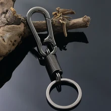 Schwarz karabiner keychain schlüssel ring taille hängen schlüssel kette schlüssel halter sleutelhanger portachiavi chaveiro llaveros hombre(China)