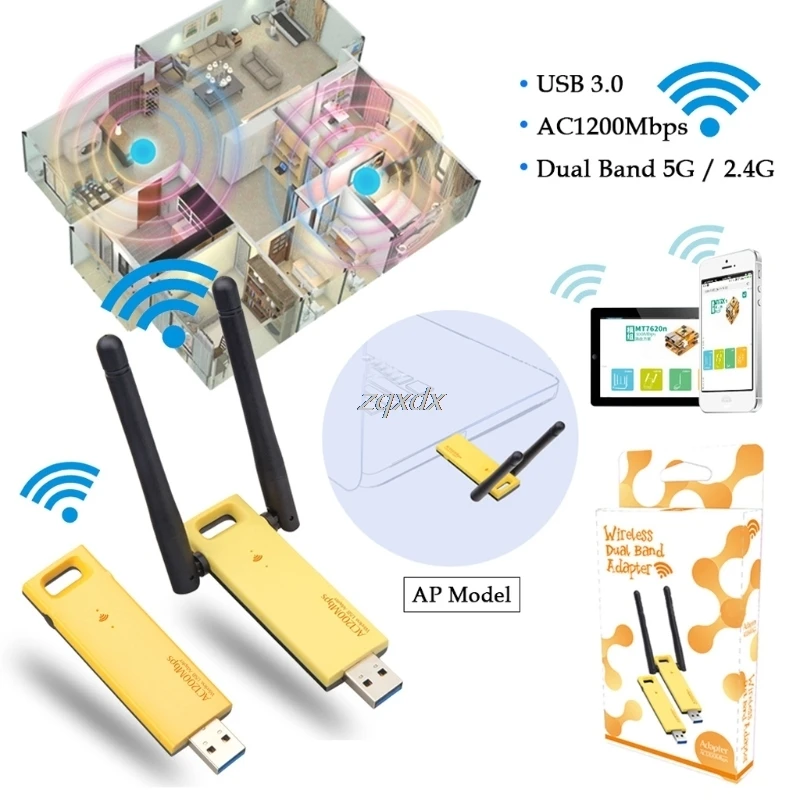 Portable Dual Band 2.4G & 5G AC1200Mbps Dual-Band Wireless Network Card USB 3.0 Ultra-Fast Wifi Repeater AP Drop ship
Portable Dual Band 2.4G & 5G AC1200Mbps Dual-Band Wireless Network Card USB 3.0 Ultra-Fast Wifi Repeater AP Drop ship