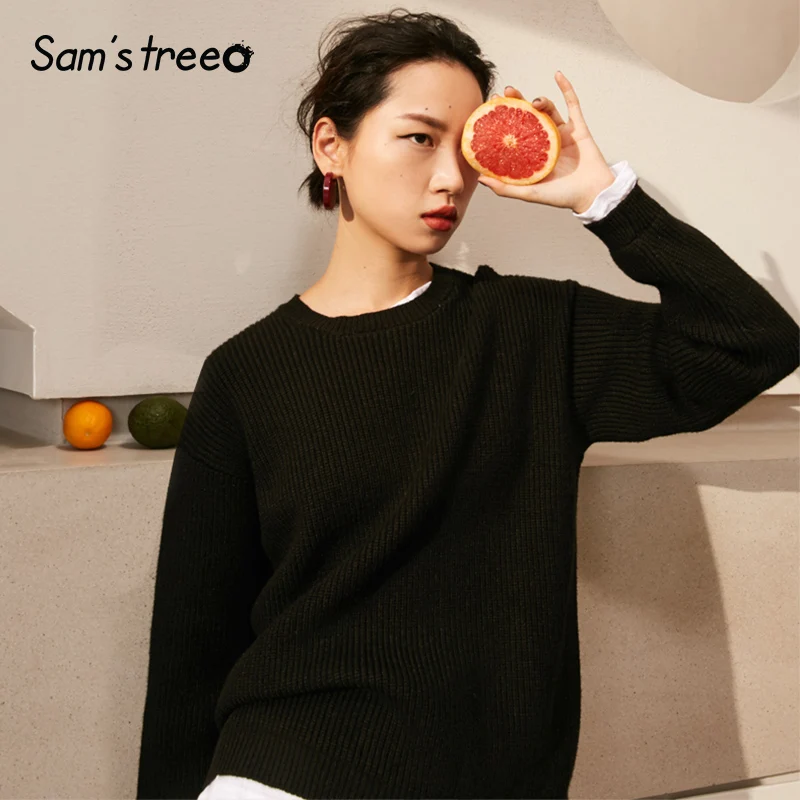 Samstree Black Solid Patchwork Less is More Casual Sweater Women Top 2019 Autumn Minimalist Female Sweaters
Samstree Black Solid Patchwork Less is More Casual Sweater Women Top 2019 Autumn Minimalist Female Sweaters