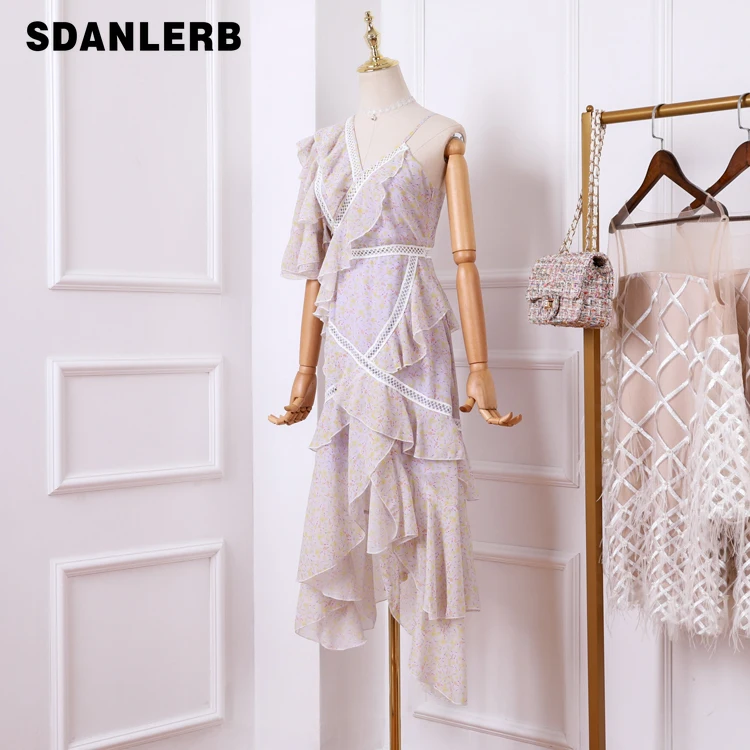 V-neck Chiffon Floral Print Dresses Women Sexy Irregular Ruffled Vacation Bohemian Beach Dress Ladies Summer maxi long Dress
V-neck Chiffon Floral Print Dresses Women Sexy Irregular Ruffled Vacation Bohemian Beach Dress Ladies Summer maxi long Dress