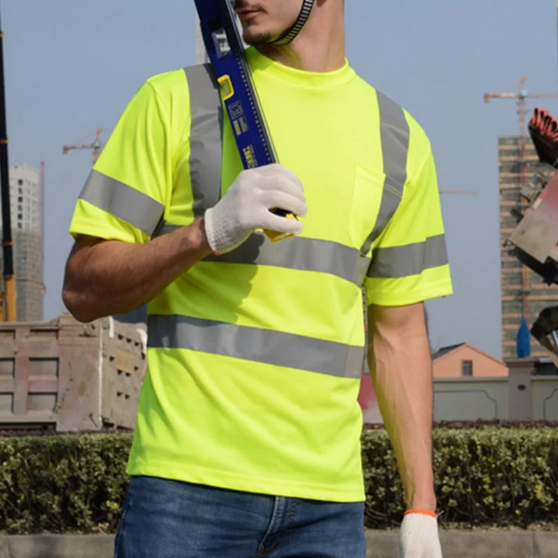 OLOME Popular Safety T-Shirt Yellow Gray Short Sleeve Reflective Tops Quick Dry Breathable Yellow Work Clothes Dropshipping
OLOME Popular Safety T-Shirt Yellow Gray Short Sleeve Reflective Tops Quick Dry Breathable Yellow Work Clothes Dropshipping