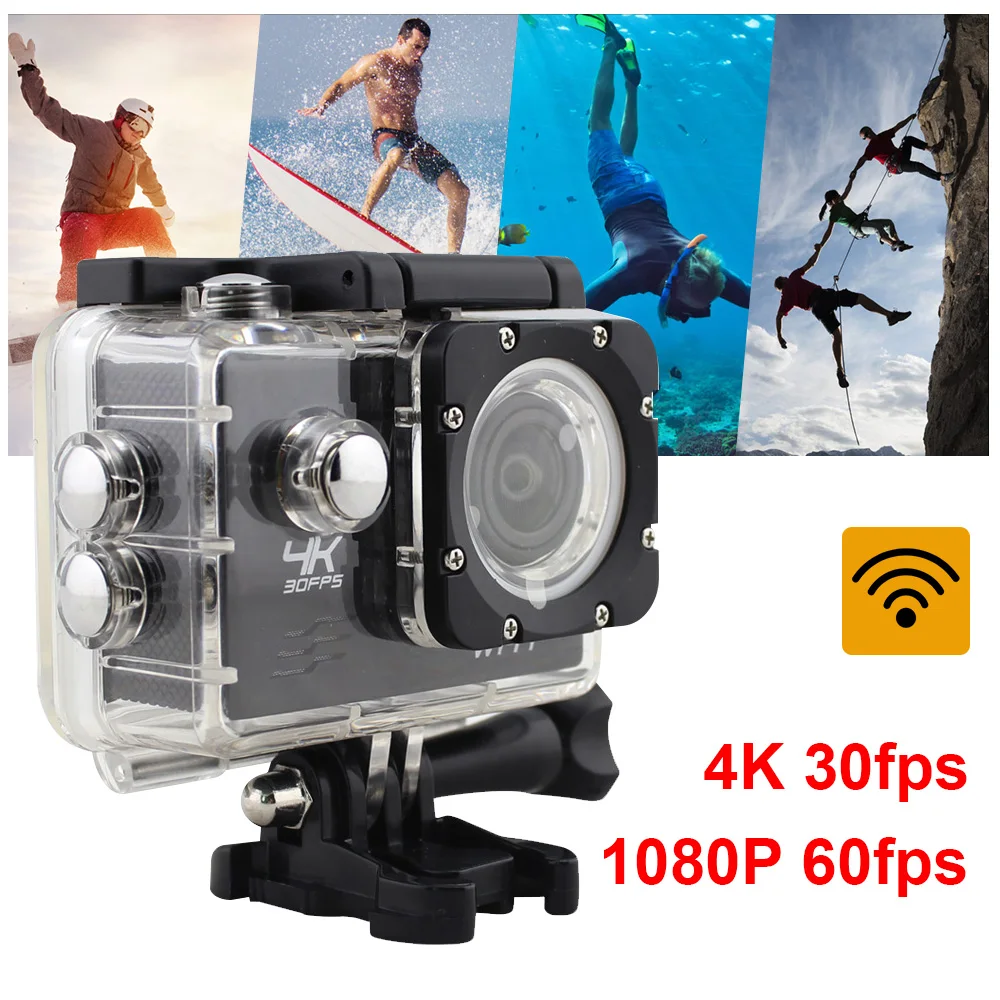 

Original 4K/30fps 1080P Action Camera Full HD Allwinner v3 WIFI 2.0" Screen 30m Mini Helmet Waterproof Sports DV Camera