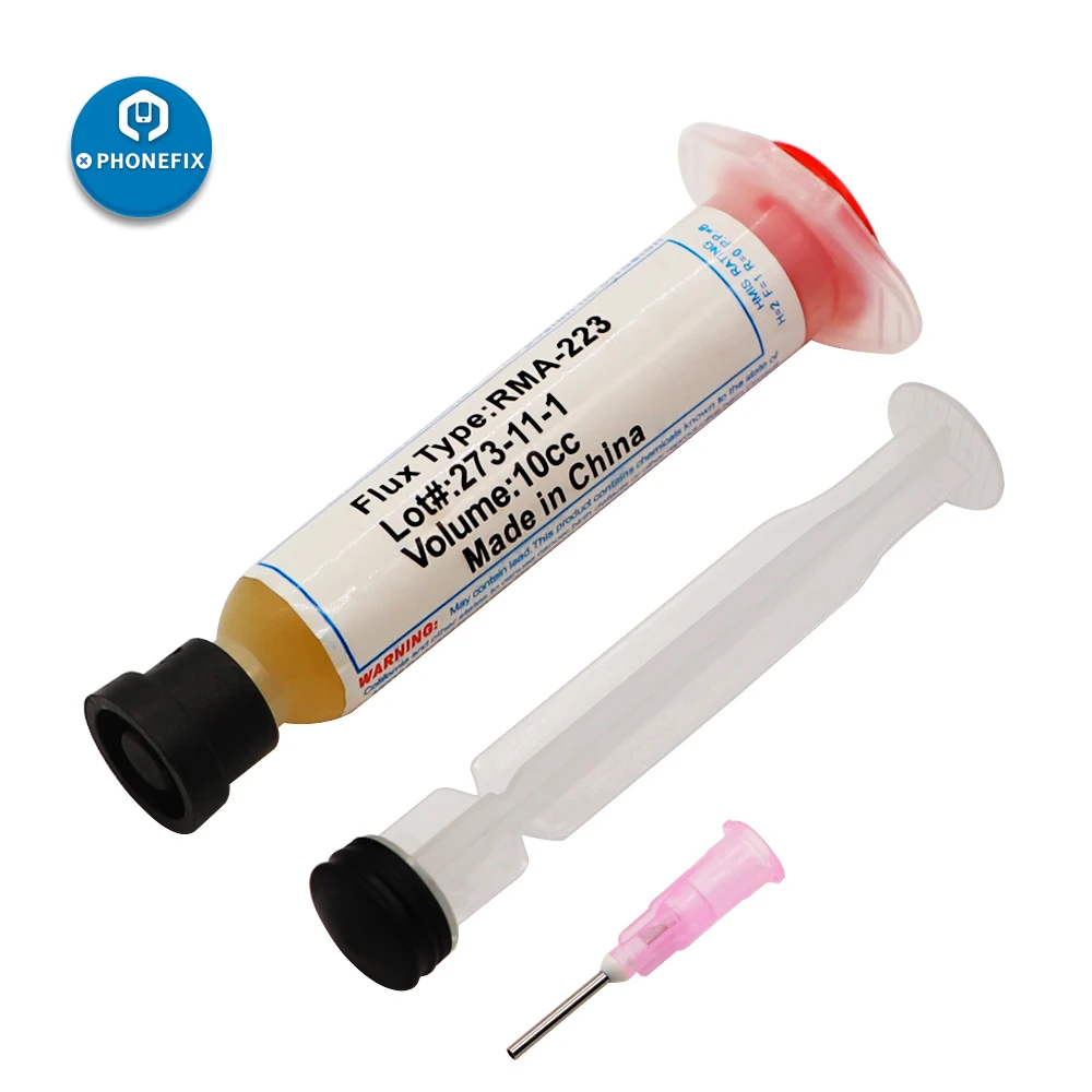 PHONEFIX 10CC Solder Paste Flux Soldering SMD PCB BGA Repair Welding Syringe Grease Cream OEM RMA-223 NC-559-ASM Welding Oil
PHONEFIX 10CC Solder Paste Flux Soldering SMD PCB BGA Repair Welding Syringe Grease Cream OEM RMA-223 NC-559-ASM Welding Oil