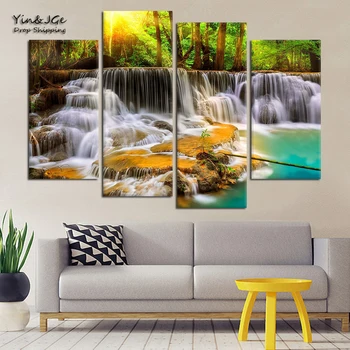 Art Posters Painting Home Decoration Living Room Wall 4 Pieces HD Printing Waterfall Landscape Modular Abstract Canvas Pictures
Art Posters Painting Home Decoration Living Room Wall 4 Pieces HD Printing Waterfall Landscape Modular Abstract Canvas Pictures