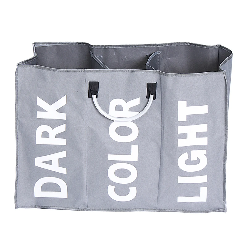 3 Section Folding Clothing Laundry Basket Sundries Washing Clothes Basket Bag Laundry Bag Basket Storage Organizer Mayitr