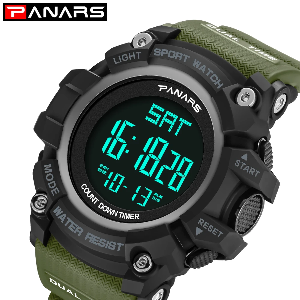 PANARS Fashion Watches Men's LED Digital-Watch Men Casual Style Waterproof Military Sports WristWatch Male Relogio Masculino
PANARS Fashion Watches Men's LED Digital-Watch Men Casual Style Waterproof Military Sports WristWatch Male Relogio Masculino