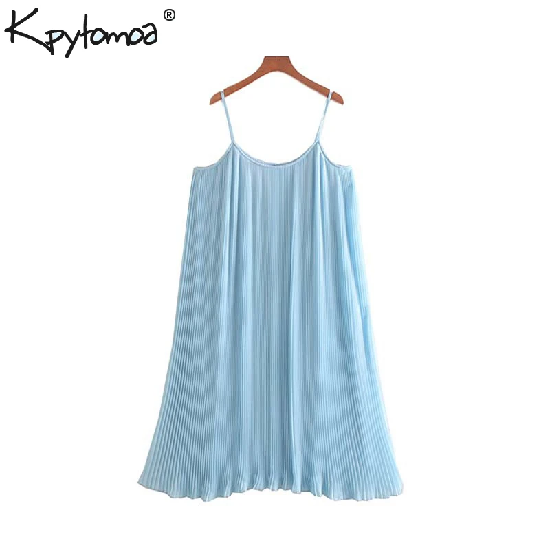 Vintage Chic Soft Touch Pleated Midi Dress Women 2019 Fashion Sleeveless Spaghetti Strap Dresses Casual Vestidos Mujer
Vintage Chic Soft Touch Pleated Midi Dress Women 2019 Fashion Sleeveless Spaghetti Strap Dresses Casual Vestidos Mujer