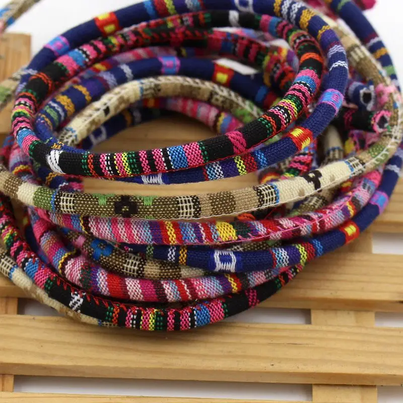 (sold by meters) 6MM diameter Ethnic style Fabric Cord for bracelet necklace fitting Knapsack belt
(sold by meters) 6MM diameter Ethnic style Fabric Cord for bracelet necklace fitting Knapsack belt