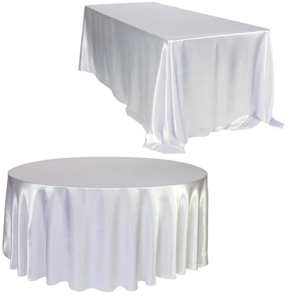 10pc White Round Rectangle Satin Tablecloth for Kitchen Dinning Tabletop Wedding Dinner Birthday Party Decor Circular Oval Table
10pc White Round Rectangle Satin Tablecloth for Kitchen Dinning Tabletop Wedding Dinner Birthday Party Decor Circular Oval Table