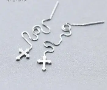 Real. 925 STERLING SILVER Ear Pull Through crucifix CROSS Ear Threader Earrings Long GTLE653
Real. 925 STERLING SILVER Ear Pull Through crucifix CROSS Ear Threader Earrings Long GTLE653