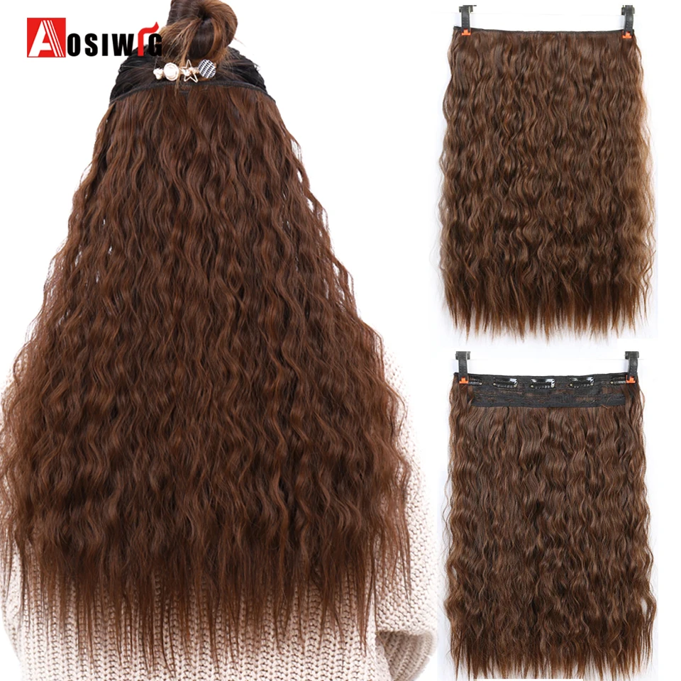 AOSIWIG Long Curly 5 Clip Hair Extension Synthetic Corn Curly Heat Resistant 22" 9 Colors for Women Hair Extension
AOSIWIG Long Curly 5 Clip Hair Extension Synthetic Corn Curly Heat Resistant 22" 9 Colors for Women Hair Extension