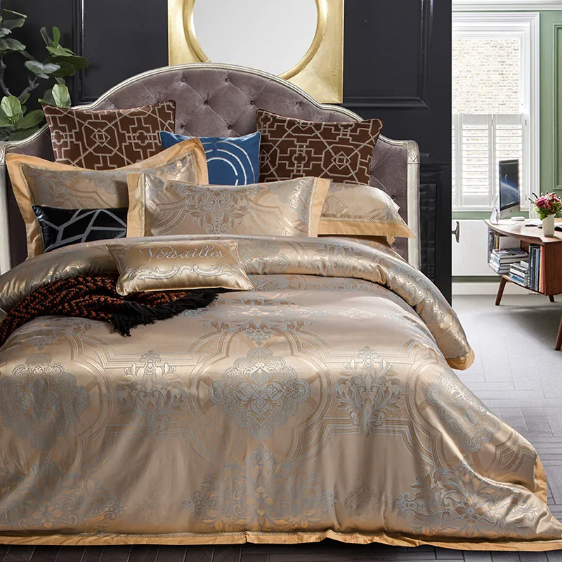 2015 NEW Home/Hotel Luxury Floral Jacquard 4PCS BEDDING SET Sheet VELVET cover Wedding BED SET Tencel Cotton Bedlinen Bed Sheet
2015 NEW Home/Hotel Luxury Floral Jacquard 4PCS BEDDING SET Sheet VELVET cover Wedding BED SET Tencel Cotton Bedlinen Bed Sheet