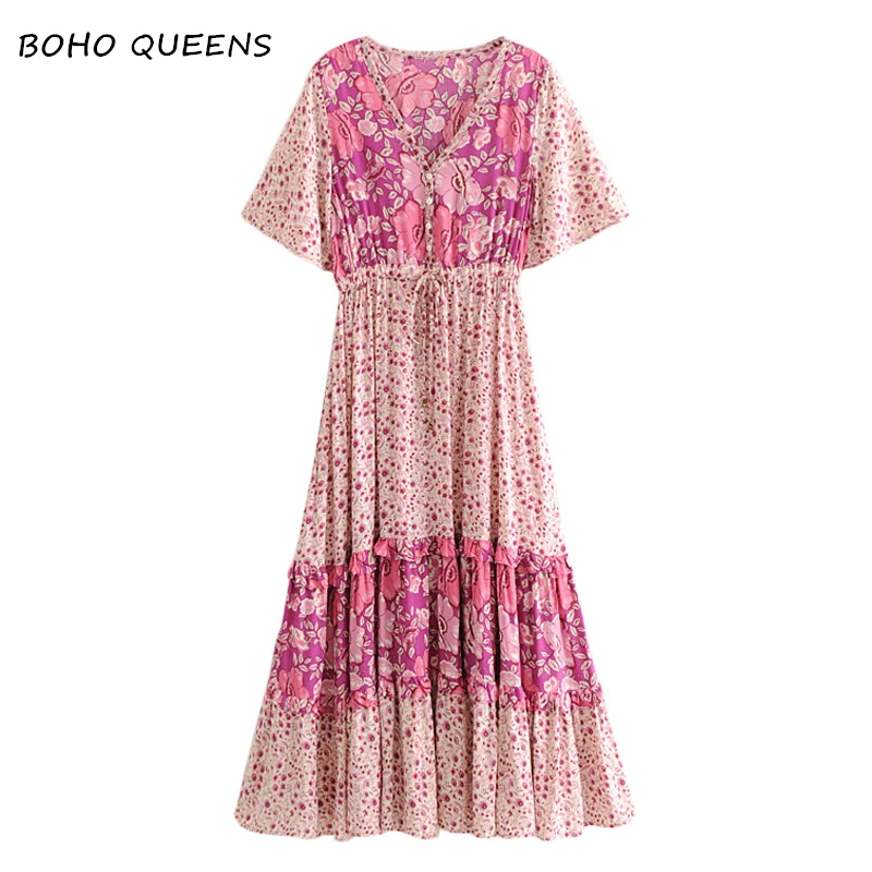 Boho chic women Floral print bat sleeve beach long Bohemian dresses maxi dress Ladies V neck Tassel Summer dress vestidos
Boho chic women Floral print bat sleeve beach long Bohemian dresses maxi dress Ladies V neck Tassel Summer dress vestidos