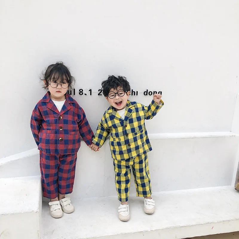 2019 Autumn New Arrival korean style clothing sets plaid long sleeve coat with pants fashion suit for cool baby girls and boys
2019 Autumn New Arrival korean style clothing sets plaid long sleeve coat with pants fashion suit for cool baby girls and boys