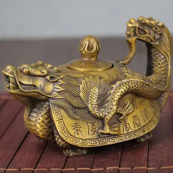 SHUN brass Collection decoration By hand copper Dragon turtle Teapot flagon Decoration
SHUN brass Collection decoration By hand copper Dragon turtle Teapot flagon Decoration