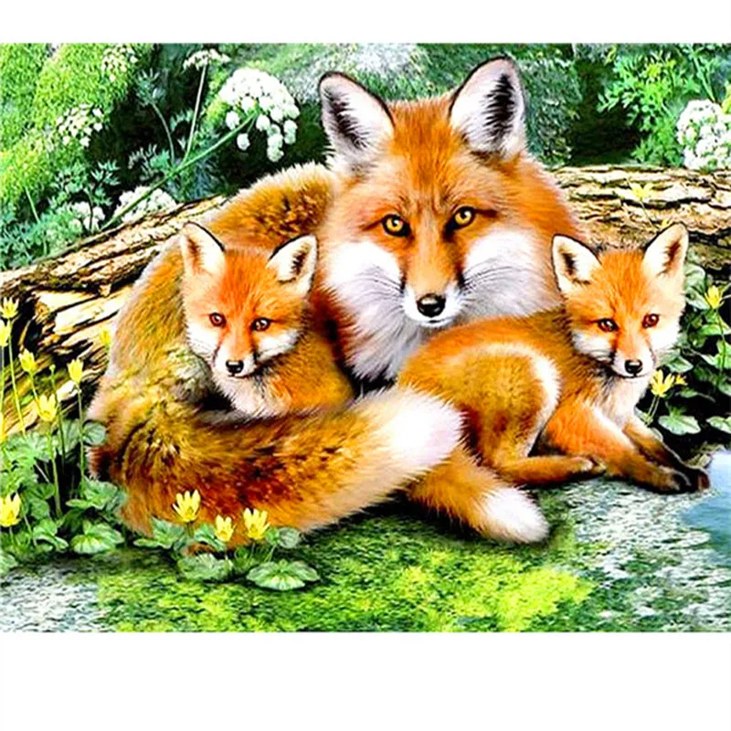 Full square Drill 5D DIY Diamond Painting Animal Fox handmade 3D Embroidery arts Cross Stitch Mosaic Decor gift | Дом и сад
