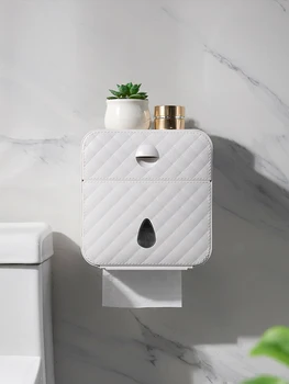 

2 Style Bathroom Shelves Wall hanging Shampoo Cosmetics Storage rack Wall Partition waterproof space utilization tissue box