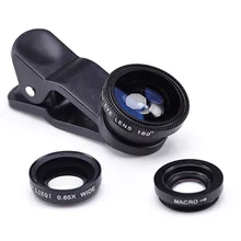 New Fish eye 3 in 1 lenses for universal mobile phone camera wide macro fisheye lens for iphone 6s samsung s5 s6 xiaomi MI4
