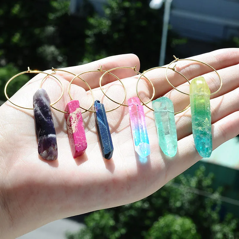 Raw Rainbow Crystal Earrings For Women handmade irregular Natural Stone Earrings boho Healing quartz drop earring jewelry
Raw Rainbow Crystal Earrings For Women handmade irregular Natural Stone Earrings boho Healing quartz drop earring jewelry
