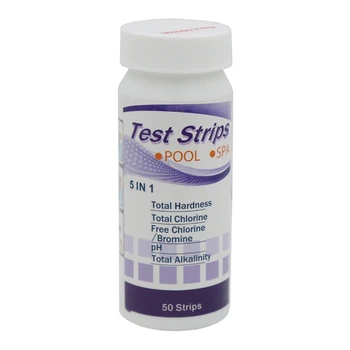 New 50 Strips 5 in 1 Swimming Pool Spa Water Test PH Strips Free Bromine Total Chlorine Alkalinity Hardness Tester Paper Tool
New 50 Strips 5 in 1 Swimming Pool Spa Water Test PH Strips Free Bromine Total Chlorine Alkalinity Hardness Tester Paper Tool