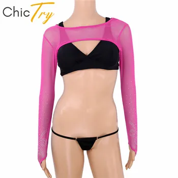 ChicTry Women Sheer Mesh Long Sleeve Half Shrug See Through Crop Tops Blouses Dancewear Cover Up Performance Belly Dance Costume
ChicTry Women Sheer Mesh Long Sleeve Half Shrug See Through Crop Tops Blouses Dancewear Cover Up Performance Belly Dance Costume