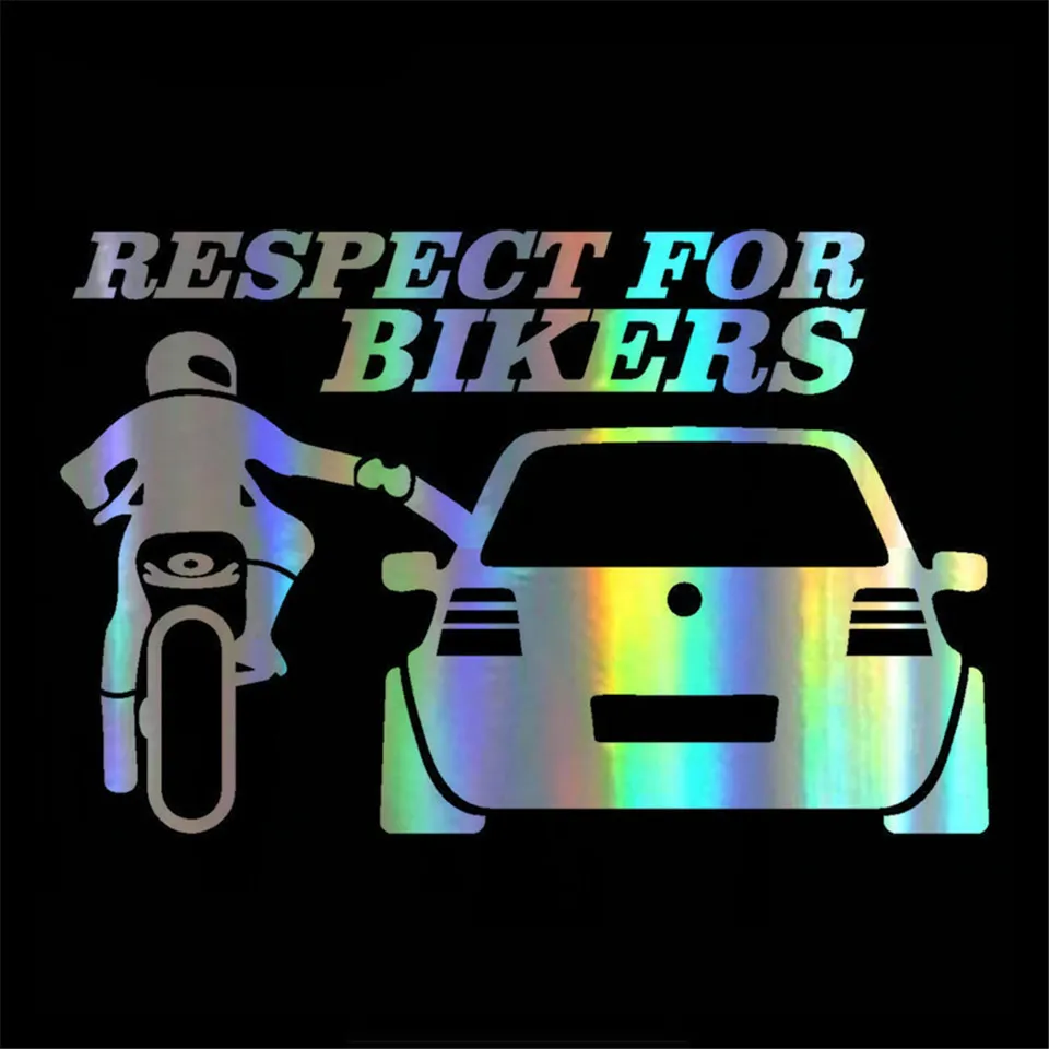  2013cm Car Sticker 3D Respect for Bikers Auto Stickers and Decals Funny Motorcycle Car Styling JDM Vinyl Stickers On Car (3)