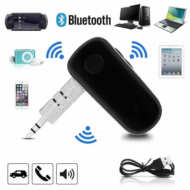 Фото Wireless Bluetooth 3.0 Reciever Car Kit Hands free 3.5mm Jack AUX Audio Receiver Adapter Wiht Charger Cable Conecter 30A05 | Электроника
