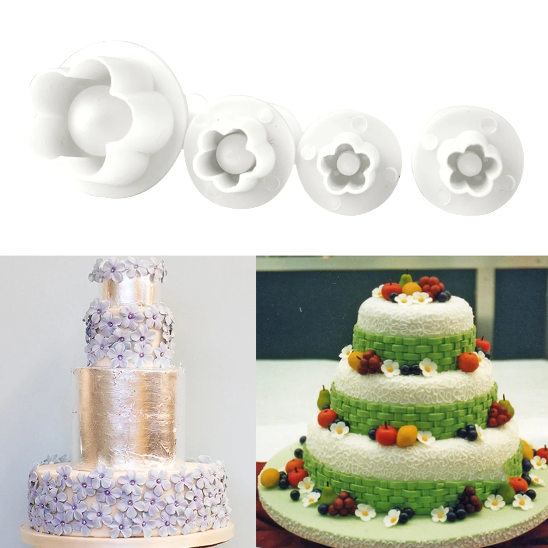 Plum Flower Plunger Fondant Mold Cutter Sugarcraft Cake Tools Decorating Christmas Cake Decorating Tools 4pcs/set
Plum Flower Plunger Fondant Mold Cutter Sugarcraft Cake Tools Decorating Christmas Cake Decorating Tools 4pcs/set