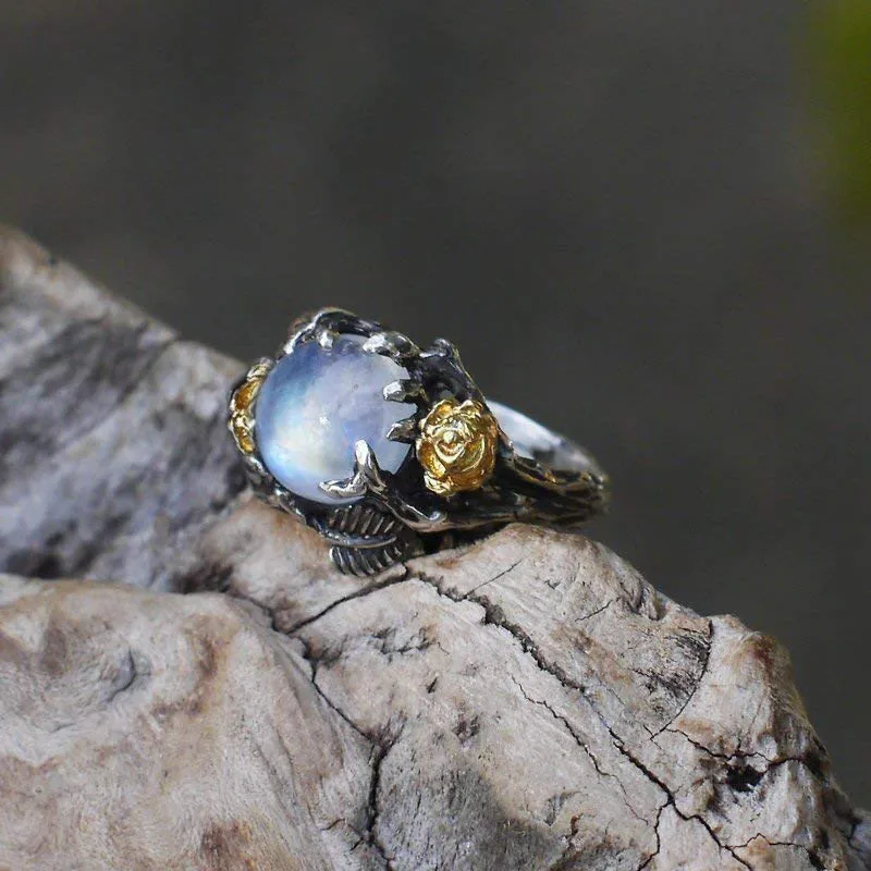 YWOSPX-Vintage-Silver-Color-Engagement-Ring-Jewelry-Anel-Flower-Leaf-Tree-Imitation-Moonstone-Rings-for-Women (4)