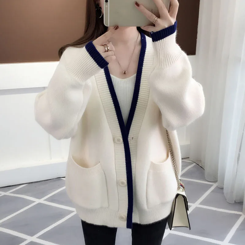 Women sweater cardigans button pocket 2019 new winter loose casual female knitwear Chinese style teenager knitted coat A31
Women sweater cardigans button pocket 2019 new winter loose casual female knitwear Chinese style teenager knitted coat A31