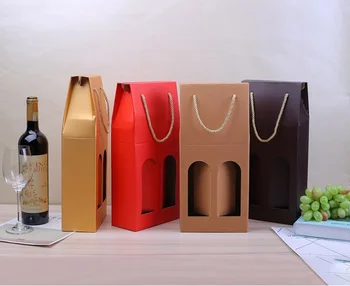 Paperboard Double Red Wine Box Hot-stamping logo Oliver Oil Champagne Bottle Carrier Hand-held window gift box wen5662
Paperboard Double Red Wine Box Hot-stamping logo Oliver Oil Champagne Bottle Carrier Hand-held window gift box wen5662