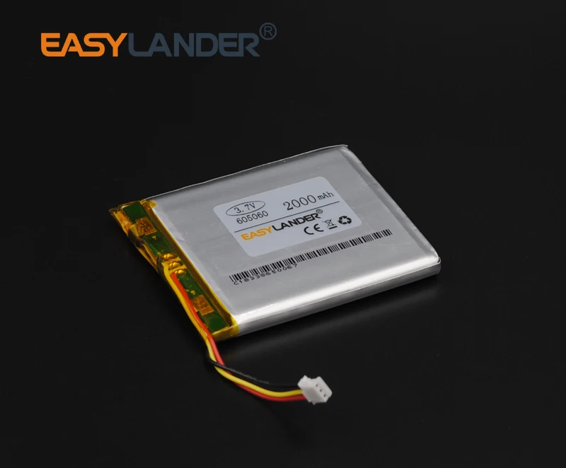 605060 3.7V 2000mAh Rechargeable li-Polymer Li-ion Battery For MP3 MP4 MP5 DVD PDA PSP Lampe speaker toys 065060 with connector
605060 3.7V 2000mAh Rechargeable li-Polymer Li-ion Battery For MP3 MP4 MP5 DVD PDA PSP Lampe speaker toys 065060 with connector