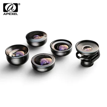 APEXEL APL-HD5V2 5in1 HD Mobile Phone Lens Set 2X Telephoto Fisheye Len 110x Macro Len for Samsung Huawei Dual/Single Lens Phone
APEXEL APL-HD5V2 5in1 HD Mobile Phone Lens Set 2X Telephoto Fisheye Len 110x Macro Len for Samsung Huawei Dual/Single Lens Phone